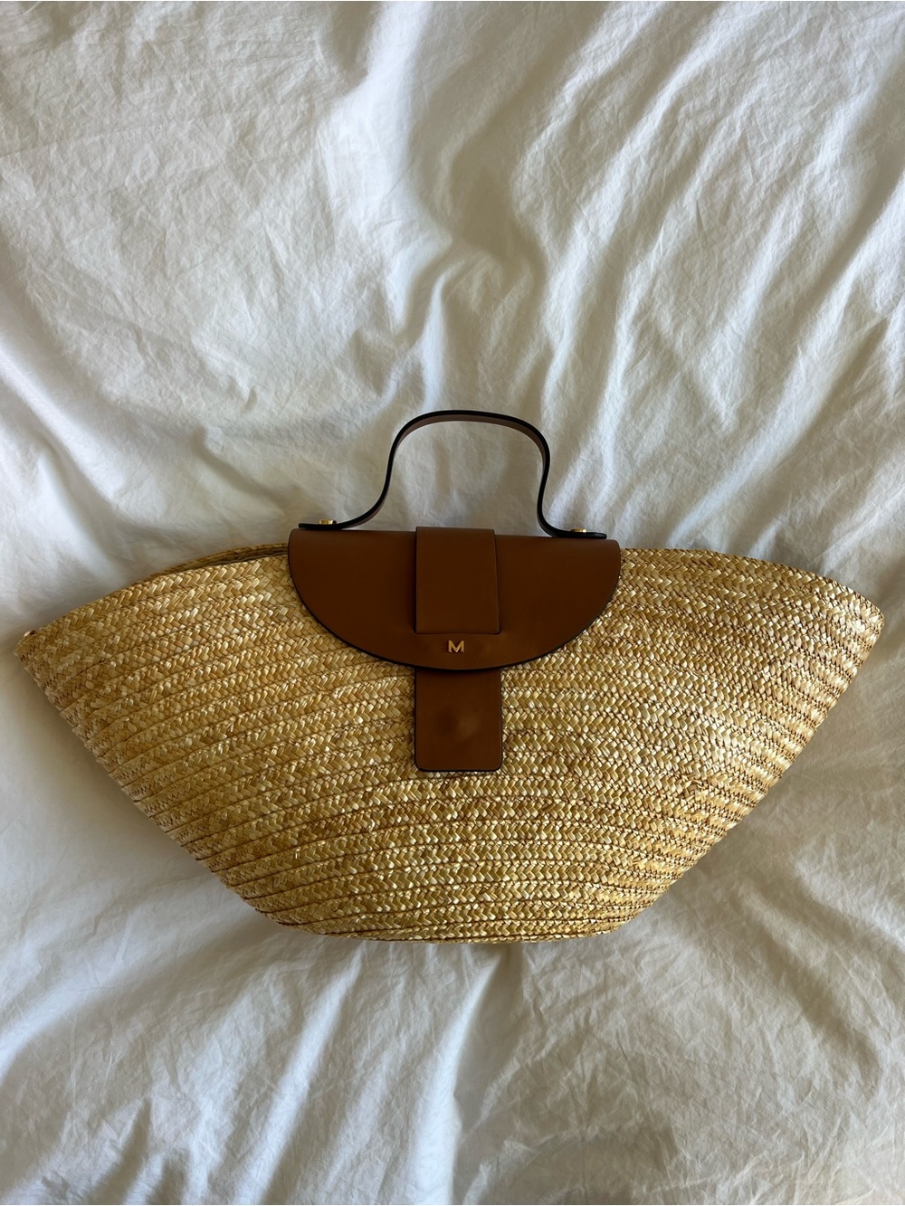 Milaner Woven Straw Tote with Leather Trim - Picture 2 of 7